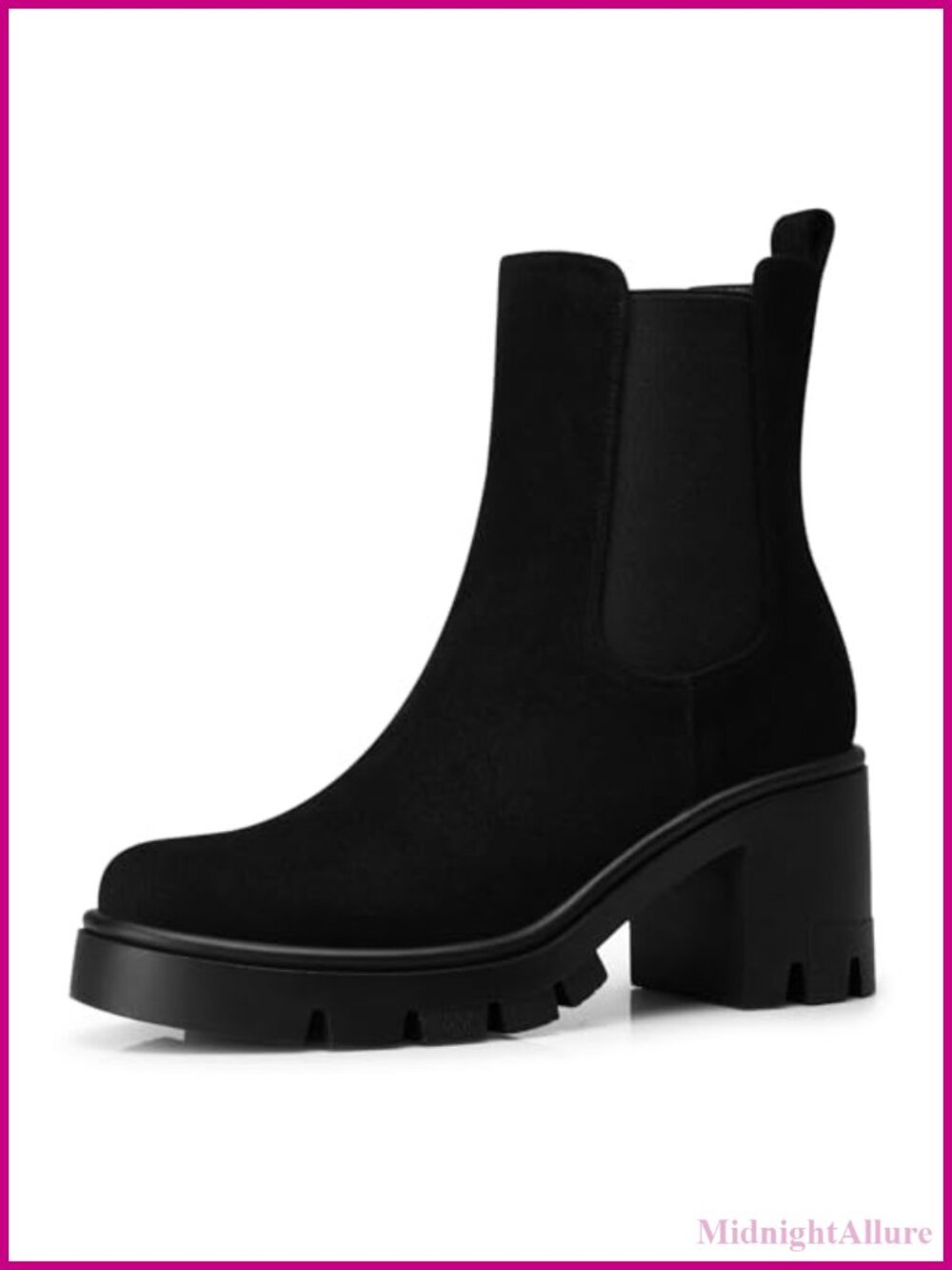 Women's Chelsea Ankle Boots 2.9 Inch Platform Comfort PU Leather